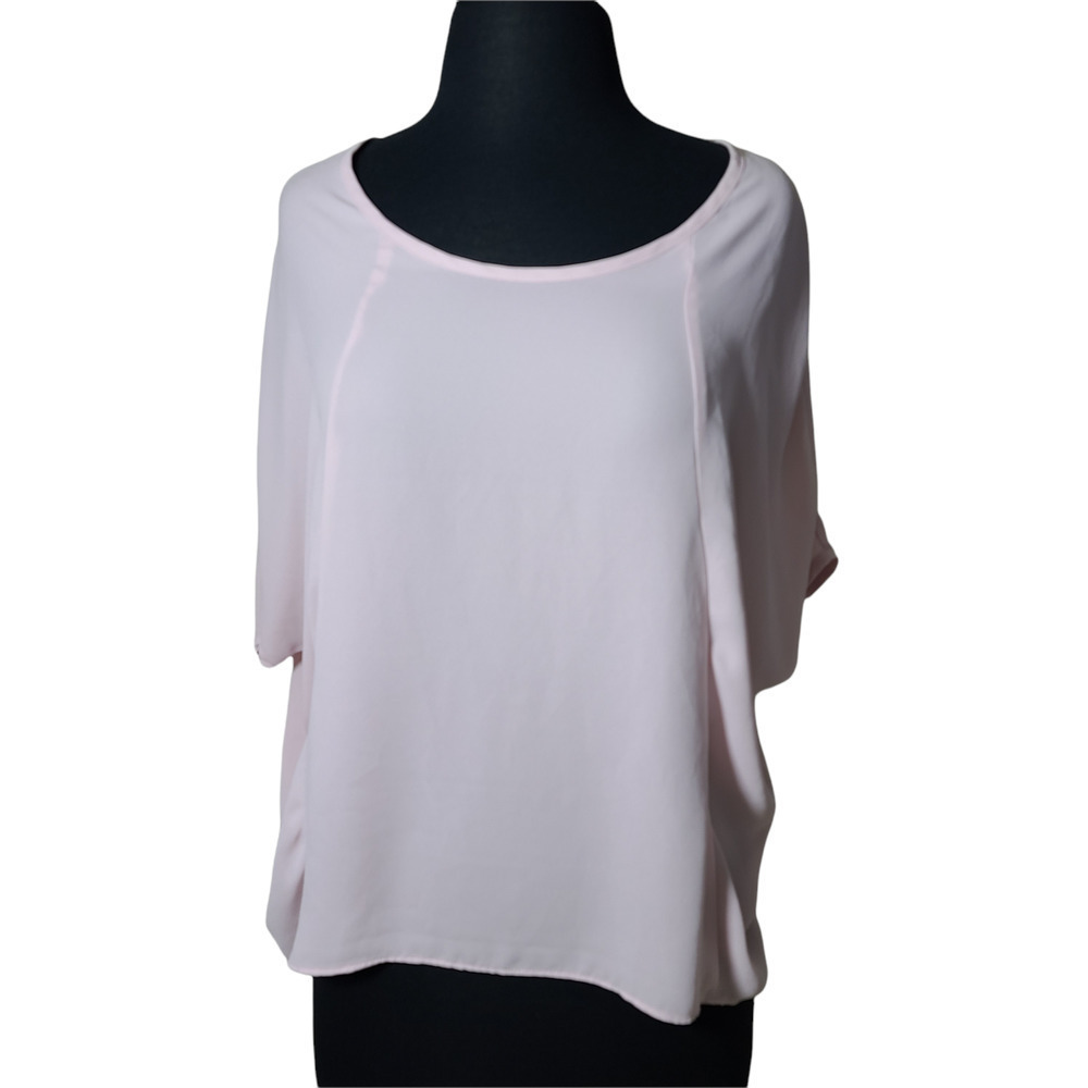 LOFT top blouse oversized short sleeve pale rose sz S - Picture 1 of 7